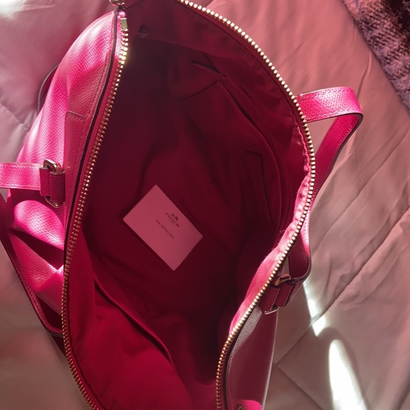 Coach Leather Handbag. Dark Pink, only used twice - Picture 3 of 3